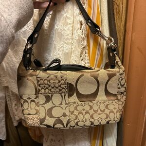 Coach Patchwork Mini Bag in Brown and Tan
